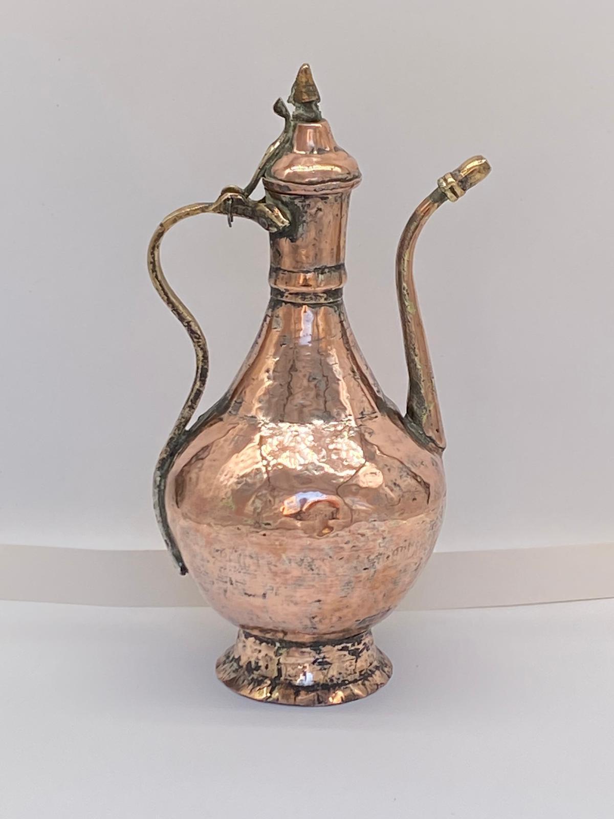 19th Century Antique Middle Eastern Copper Coffee Pot For Sale