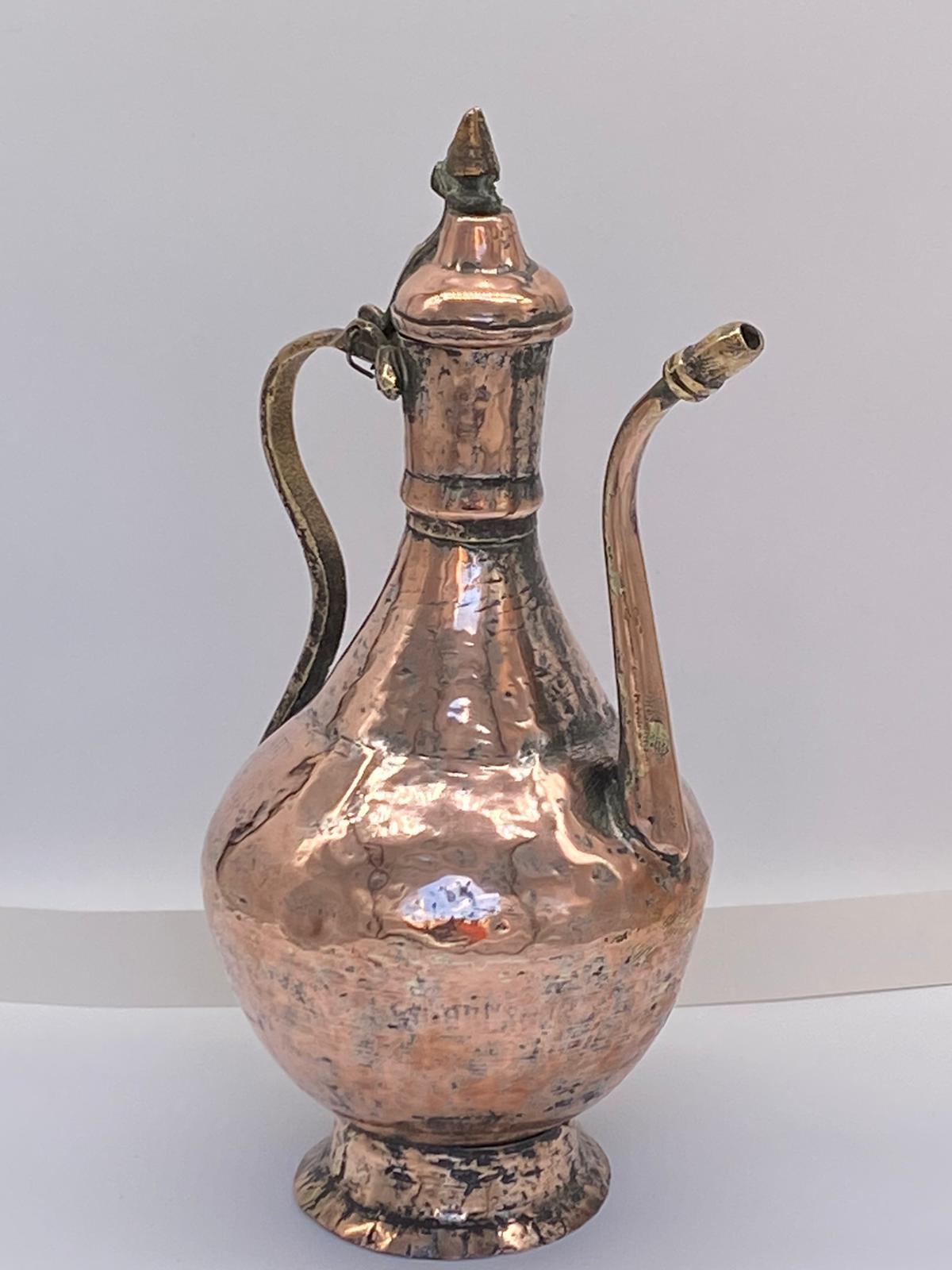 Antique Middle Eastern Copper Coffee Pot For Sale 1