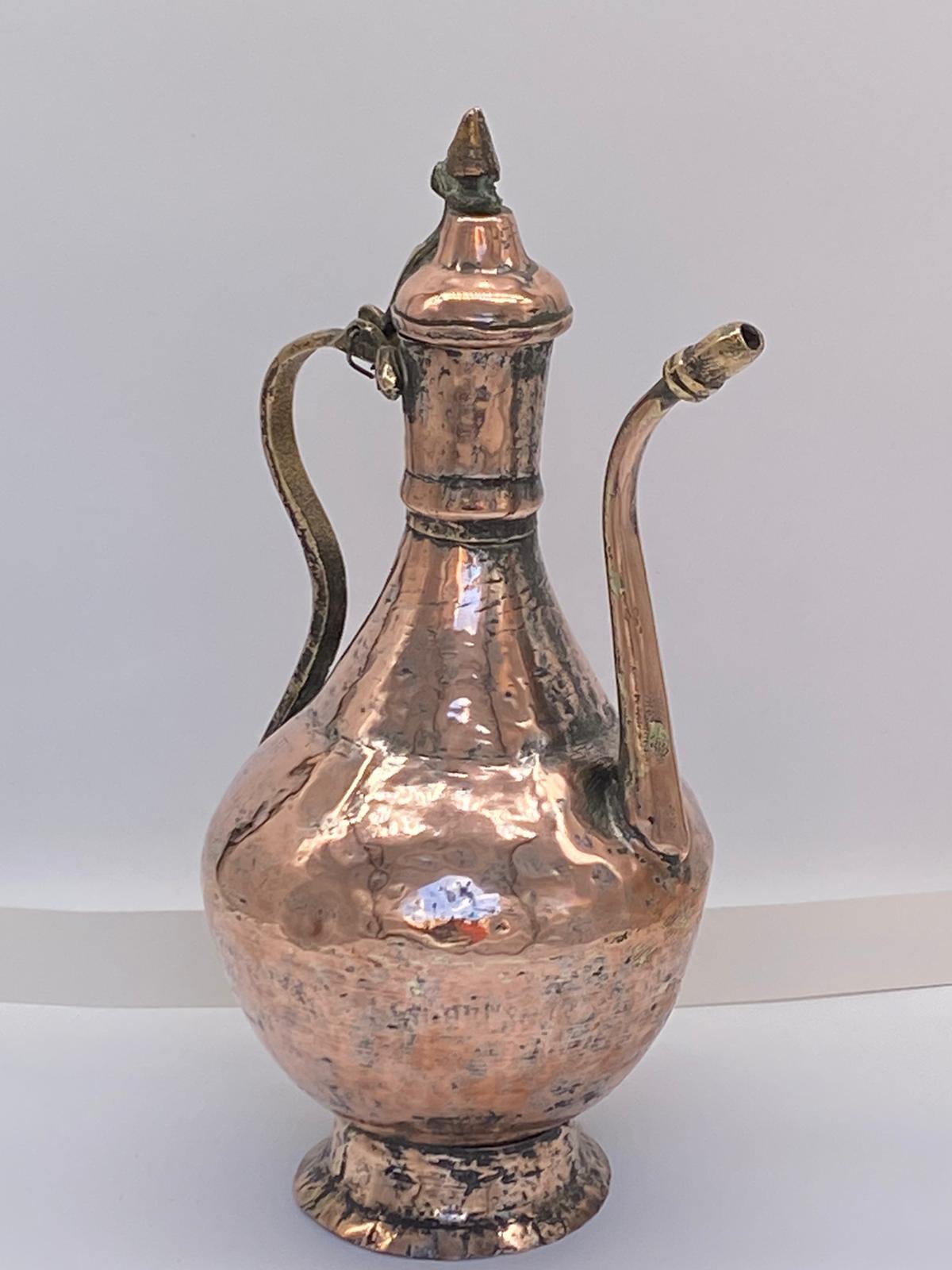 Antique Middle Eastern Copper Coffee Pot For Sale 2