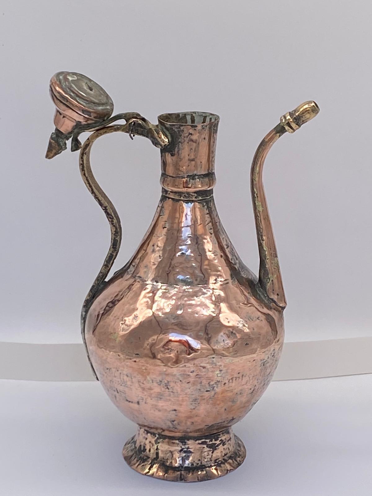 Antique Middle Eastern Copper Coffee Pot For Sale 3