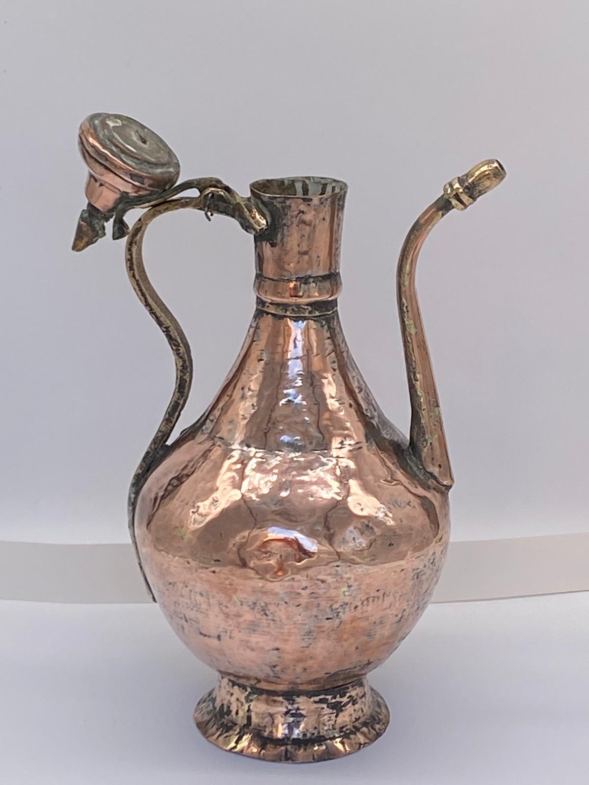 Antique Middle Eastern Copper Coffee Pot For Sale 4