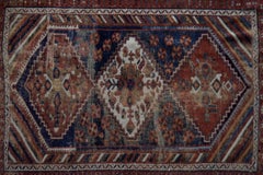 Ancien tapis Shiraz tissé à la main au Moyen-Orient, années 1890