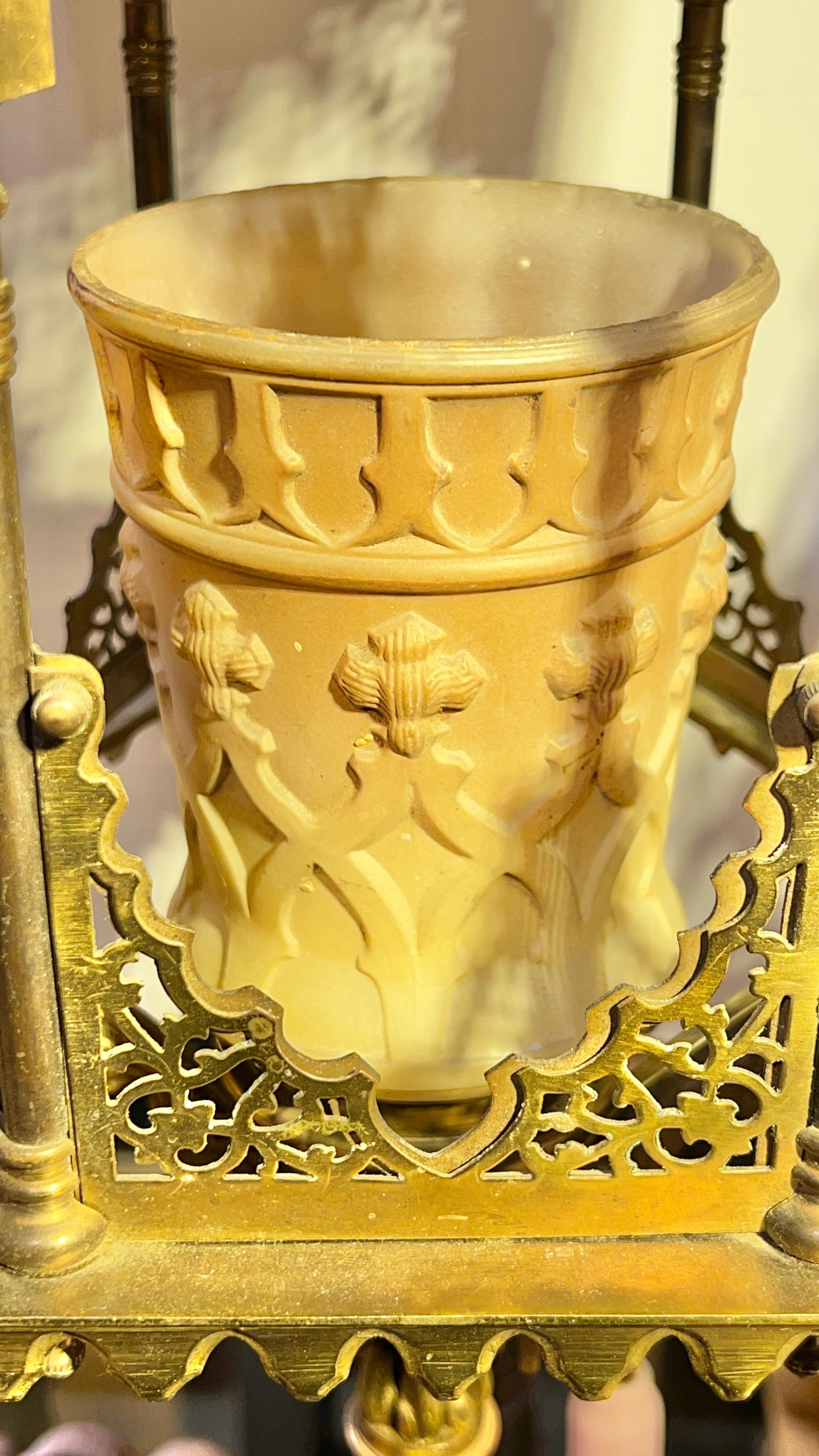 Antiguo farol / lámpara de araña / lámpara colgante de latón enjoyado estilo Oriente Medio Metal en venta