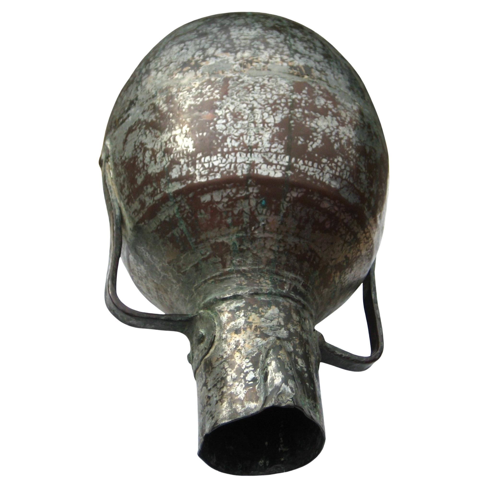 Antique Middle Eastern Silver Tinned Copper Vessel 2