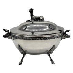 Antique Middletown Plate Co., Stag Motif Silverplated Tureen