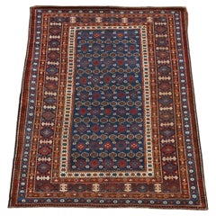 Ancien tapis Kuba Chi bleu nuit 