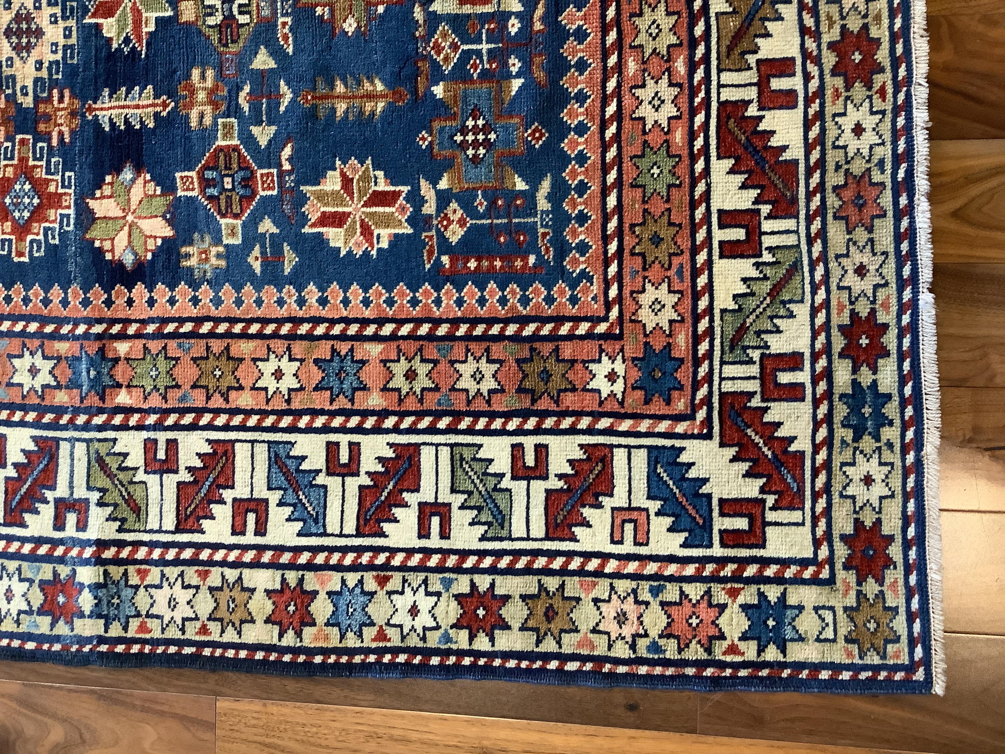 20th Century Antique Midnight Blue Shirvan Chi Chi Rug For Sale