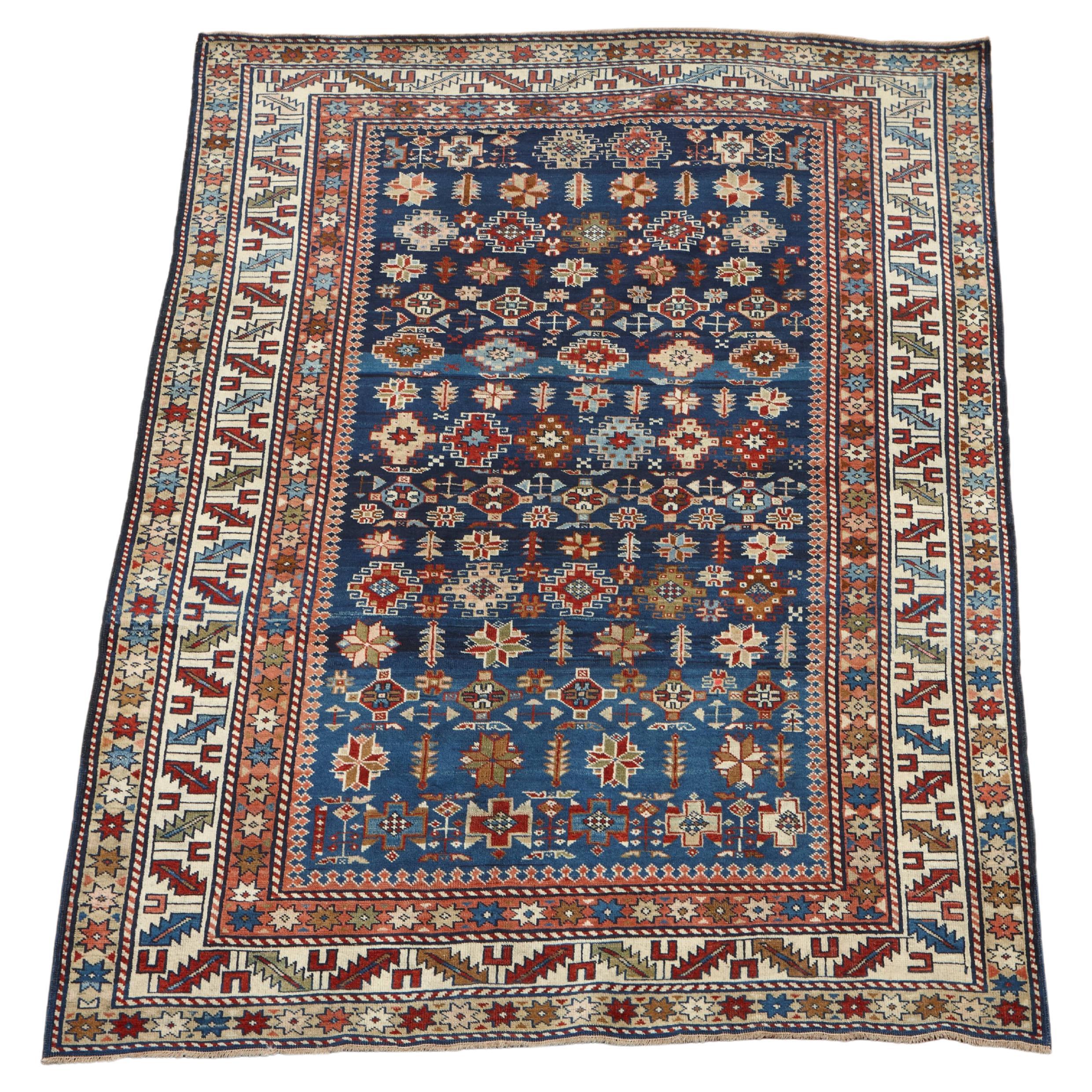 Antique Midnight Blue Shirvan Chi Chi Rug For Sale
