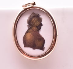 Antique Miers & Field Painted Silhouette Miniature Portrait of an Unknown Lady