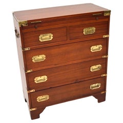 Antique Military Campaign Bachelors Chest of Drawers