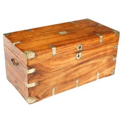 Antique Military Campaign Camphorwood Trunk Coffer 19th Century