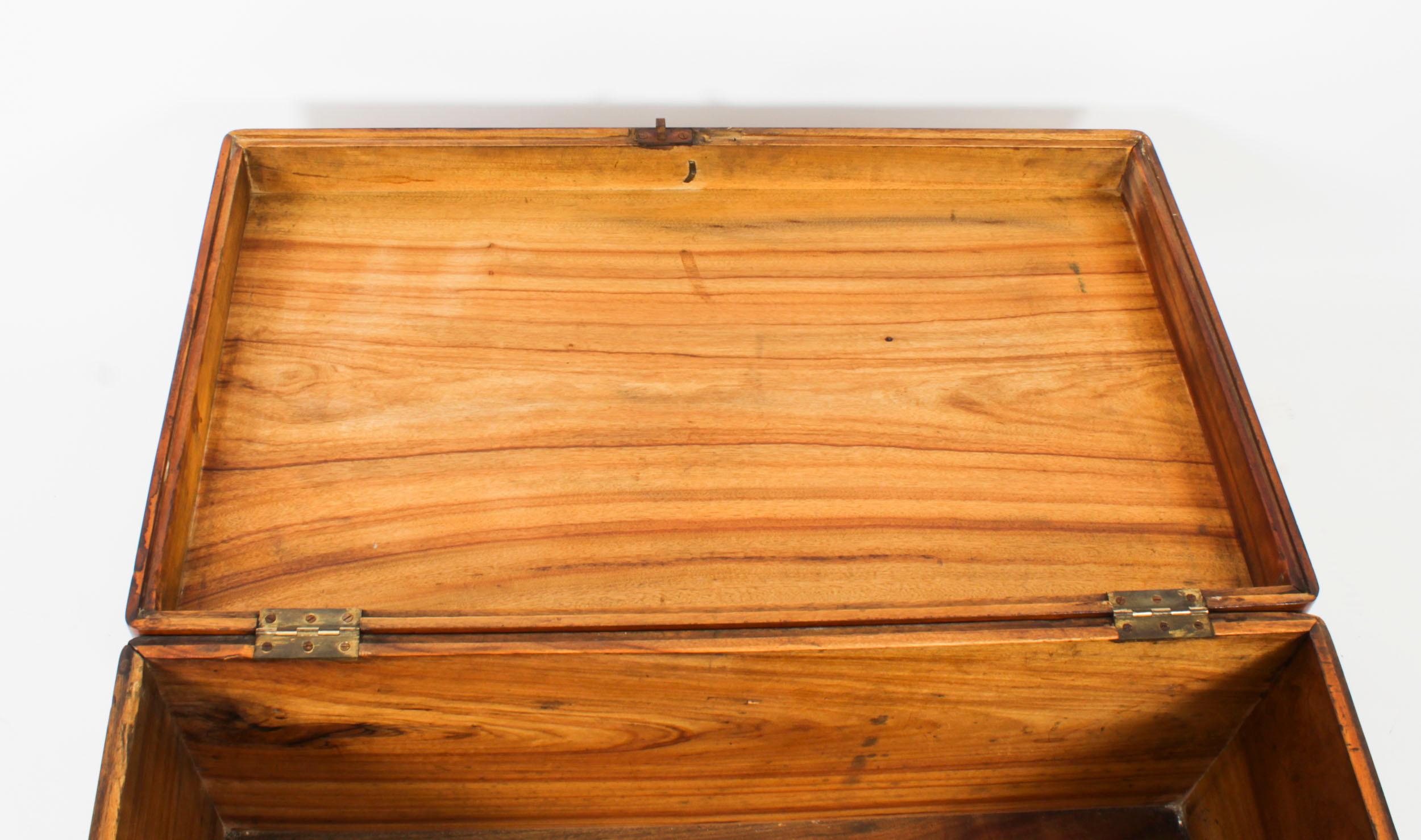 Antique Military Campaign Camphorwood Trunk Coffer c1820 19th C 8
