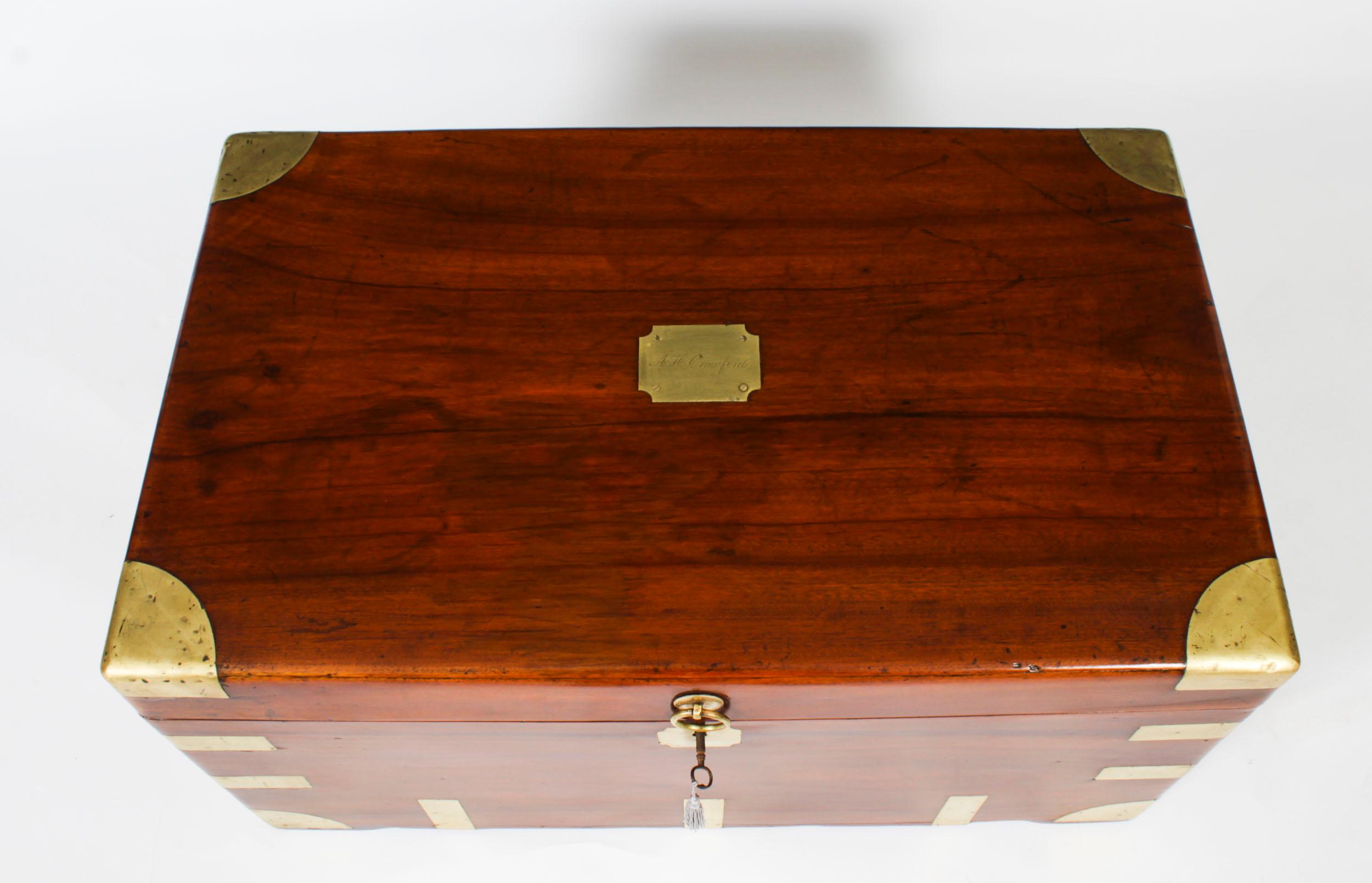Antique Military Campaign Camphorwood Trunk Coffer c1820 19th C In Good Condition In London, GB