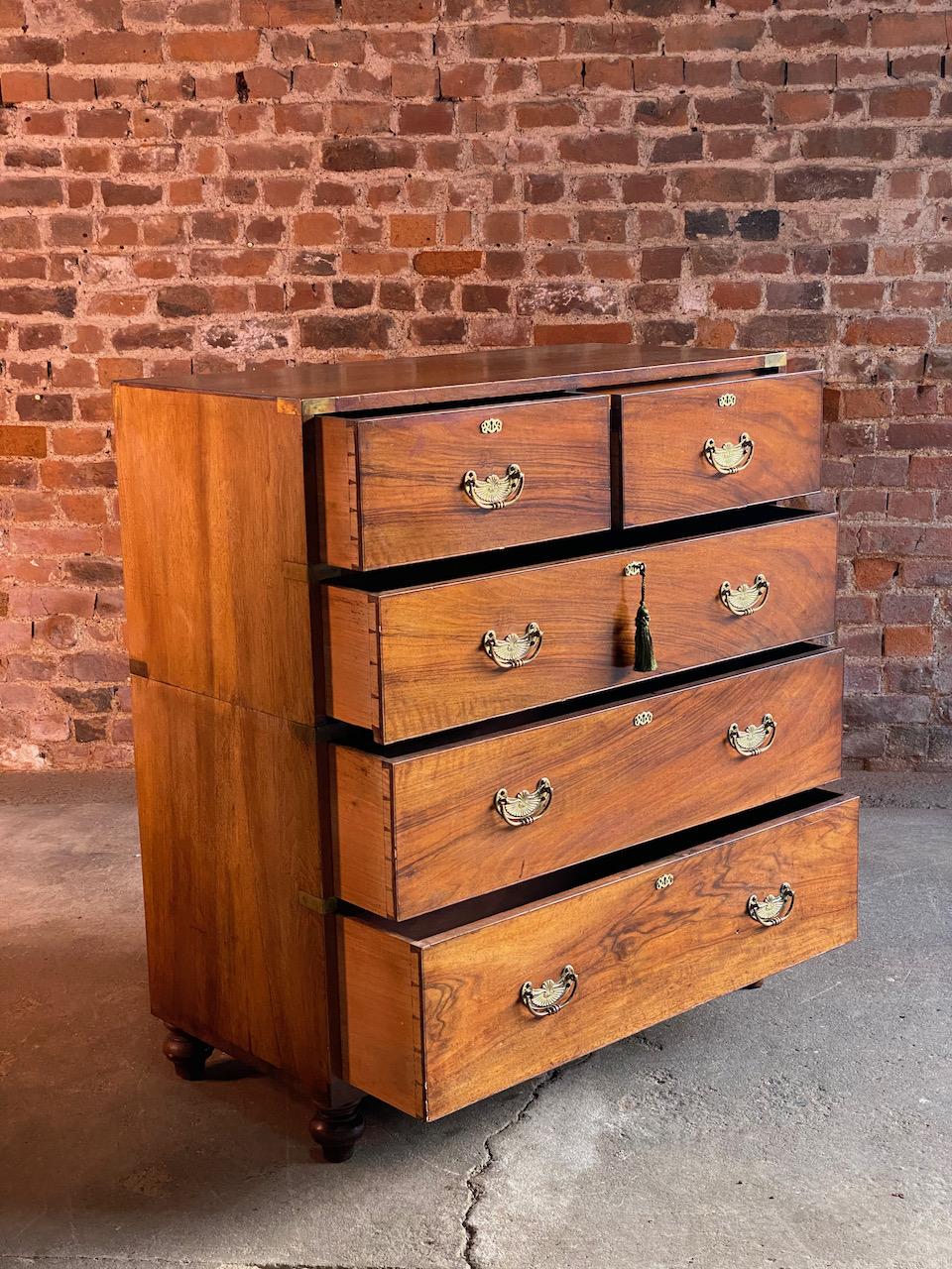 Late 19th Century Antique Military Campaign Chest by Ross & Co of Dublin circa 1870 Number 78