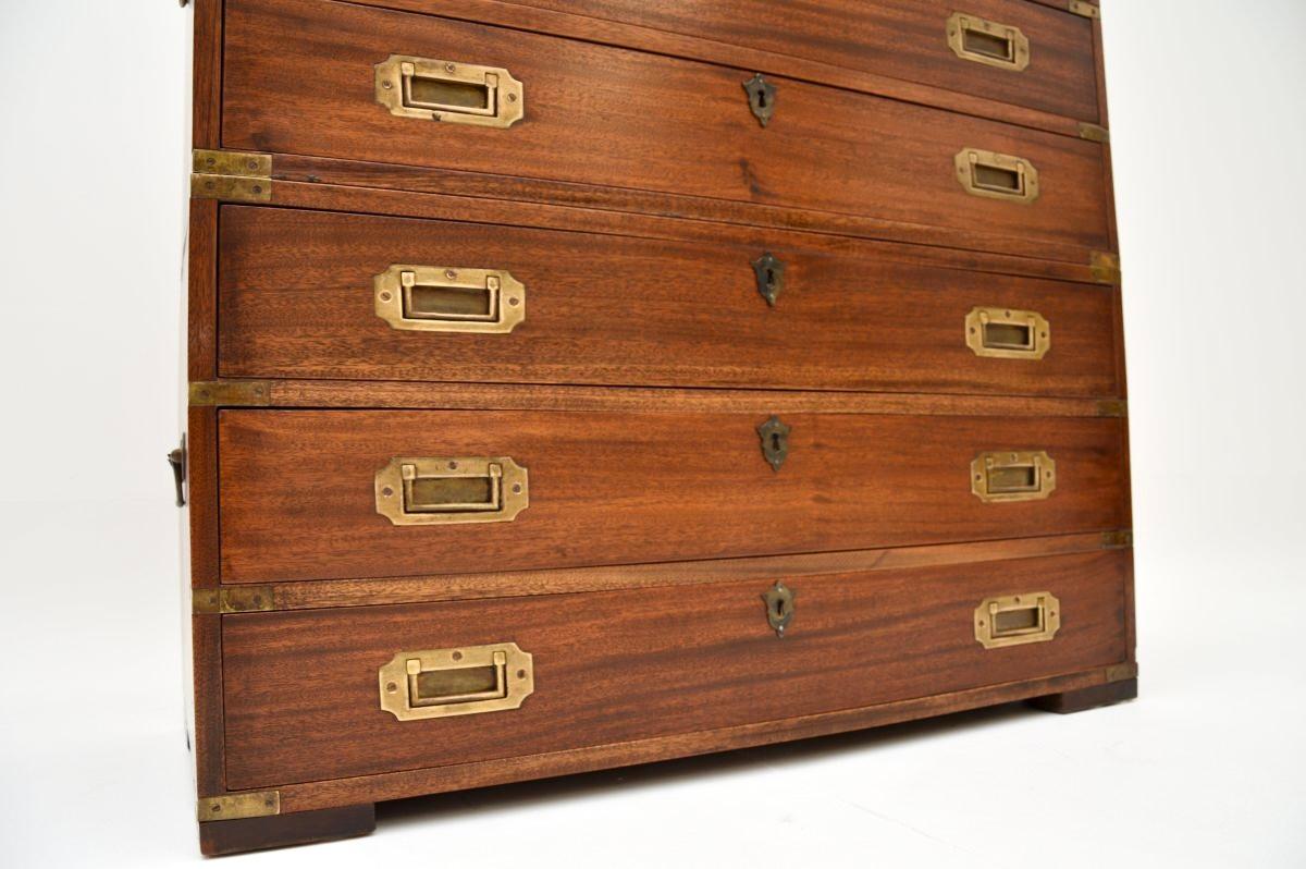 Antique Military Campaign Chest of Drawers For Sale 5