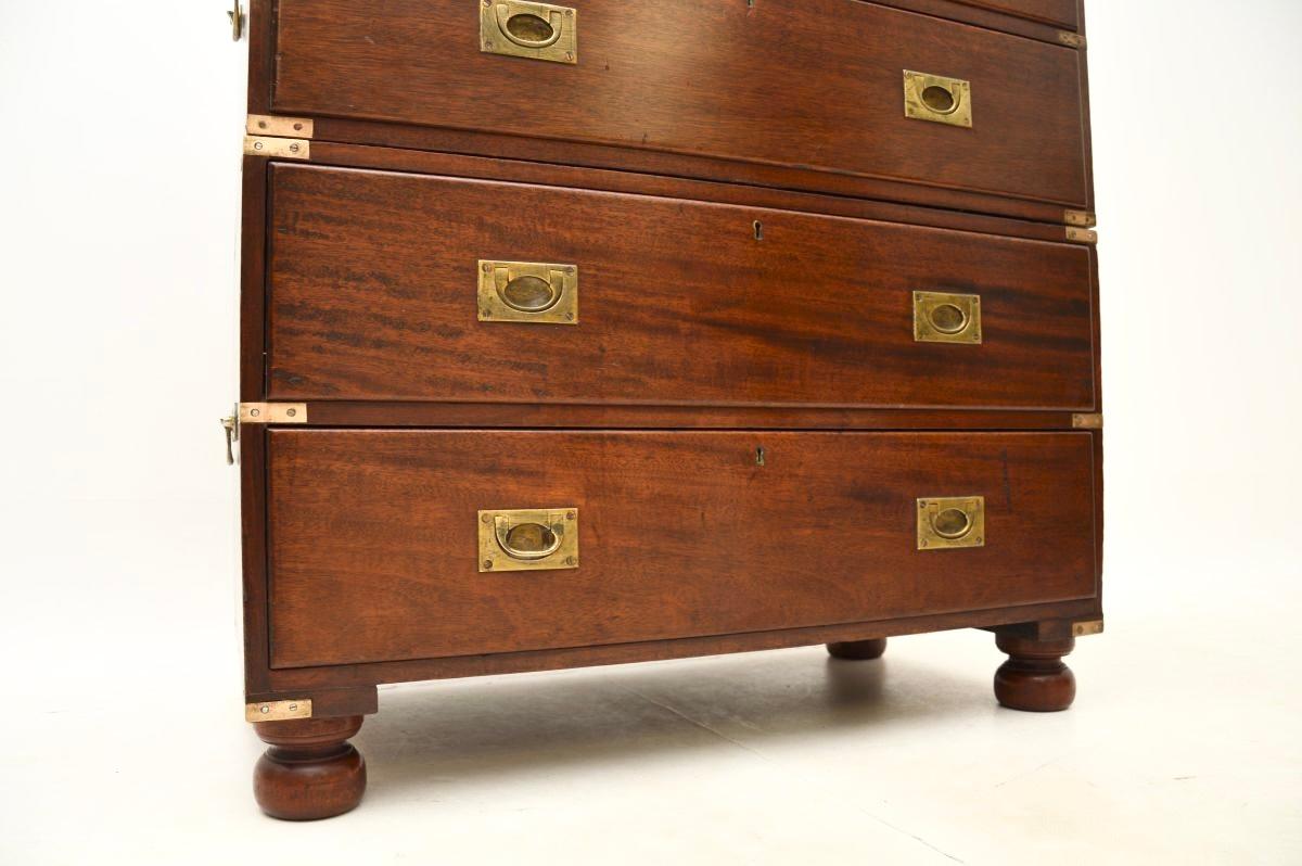 Antique Military Campaign Chest of Drawers For Sale 6