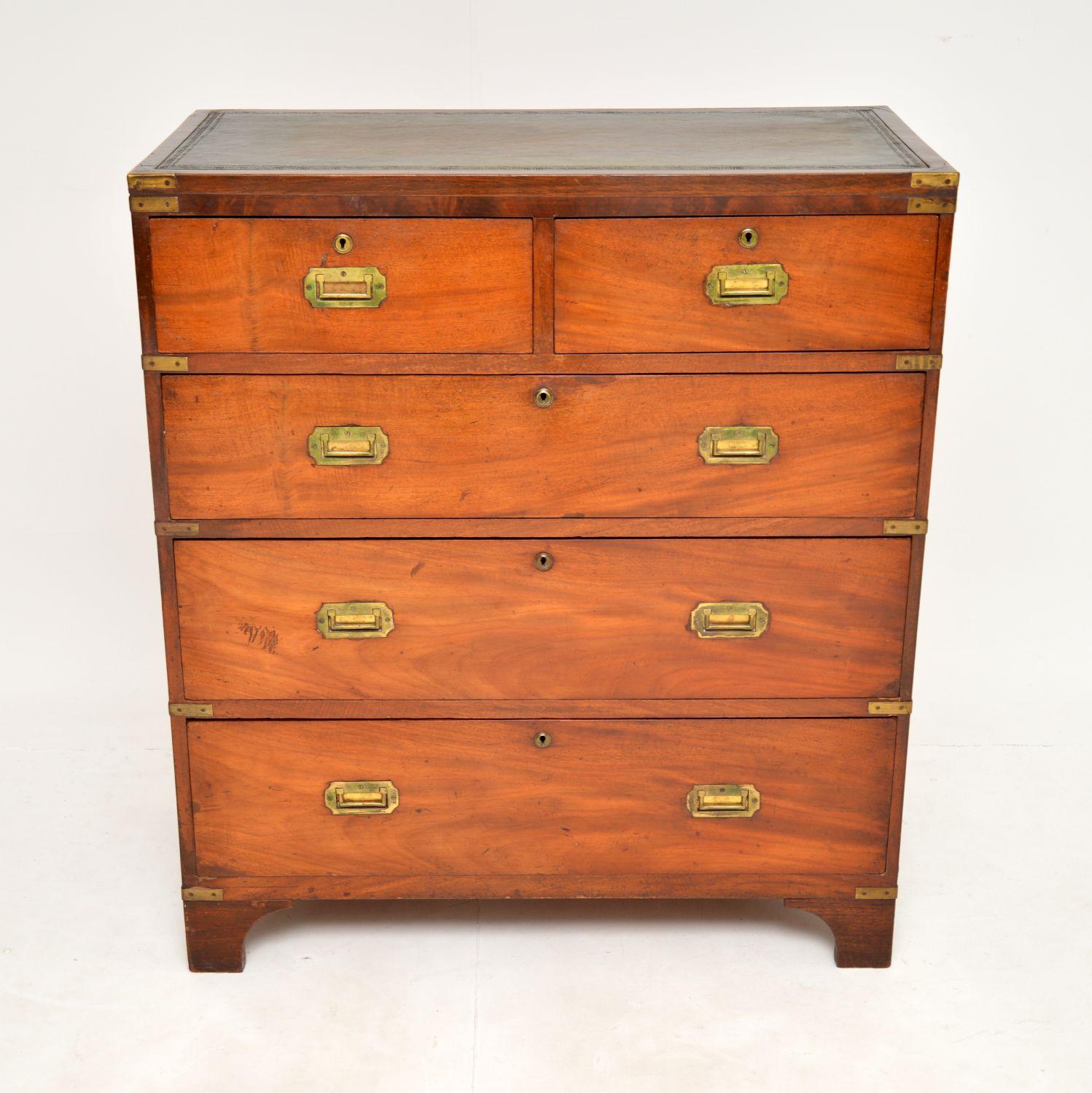 antique campaign chest of drawers