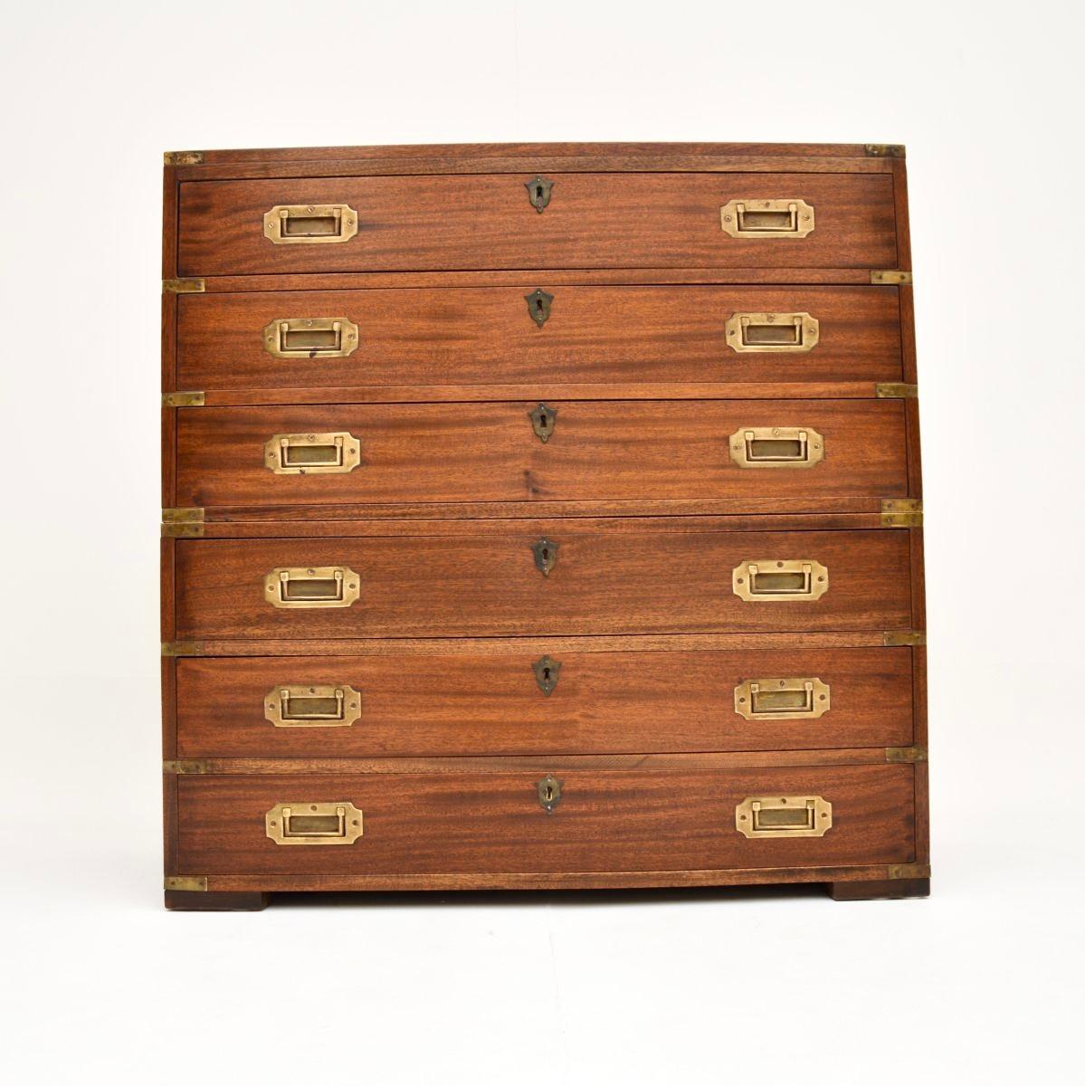 Antique Military Campaign Chest of Drawers In Good Condition For Sale In London, GB