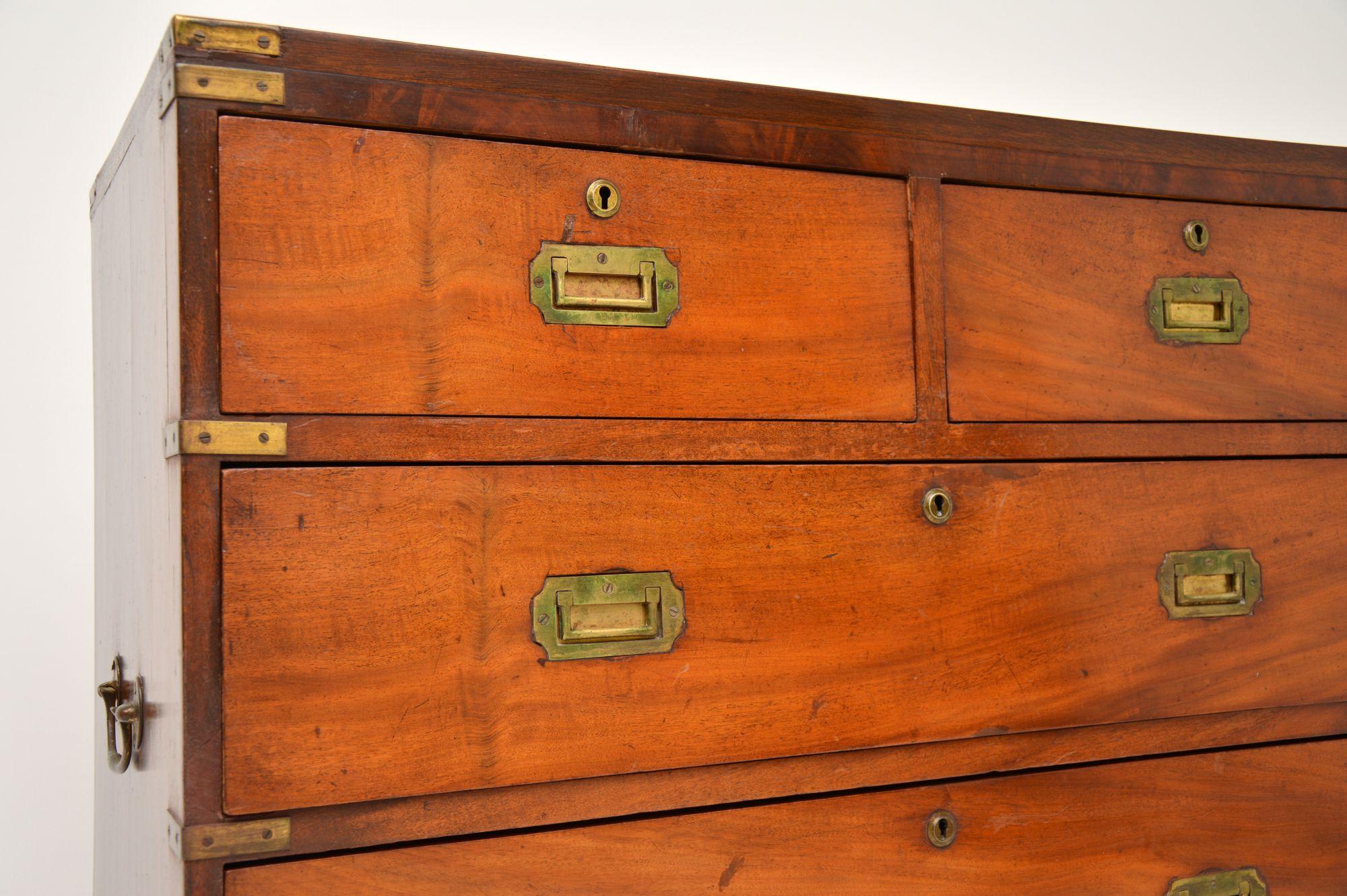 Antique Military Campaign Chest of Drawers In Good Condition In London, GB