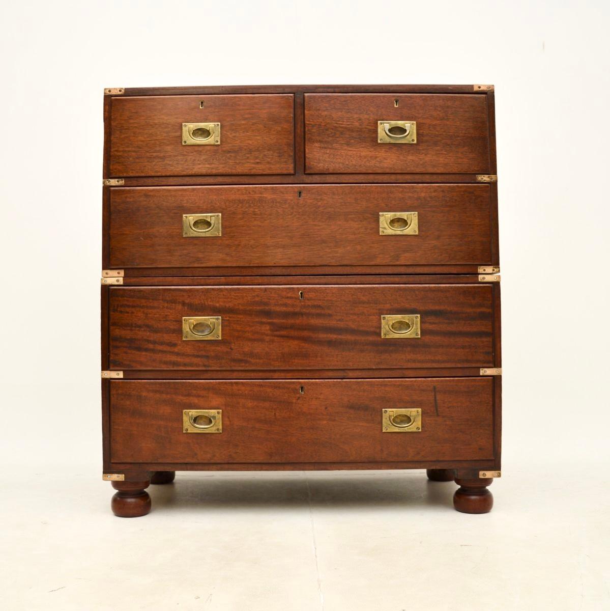 Early 20th Century Antique Military Campaign Chest of Drawers For Sale