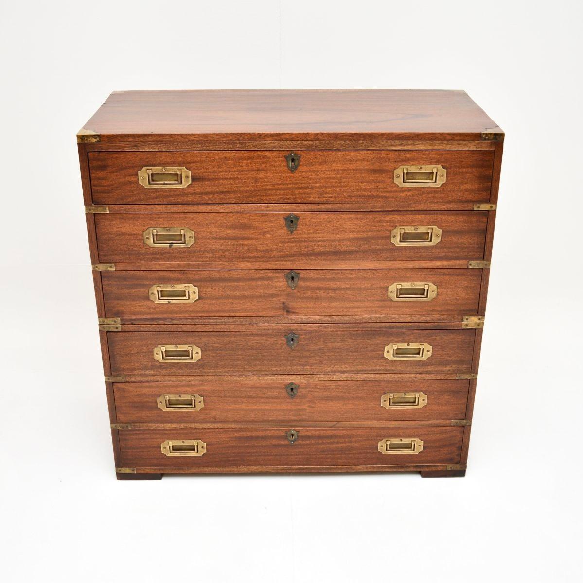 Mid-20th Century Antique Military Campaign Chest of Drawers For Sale
