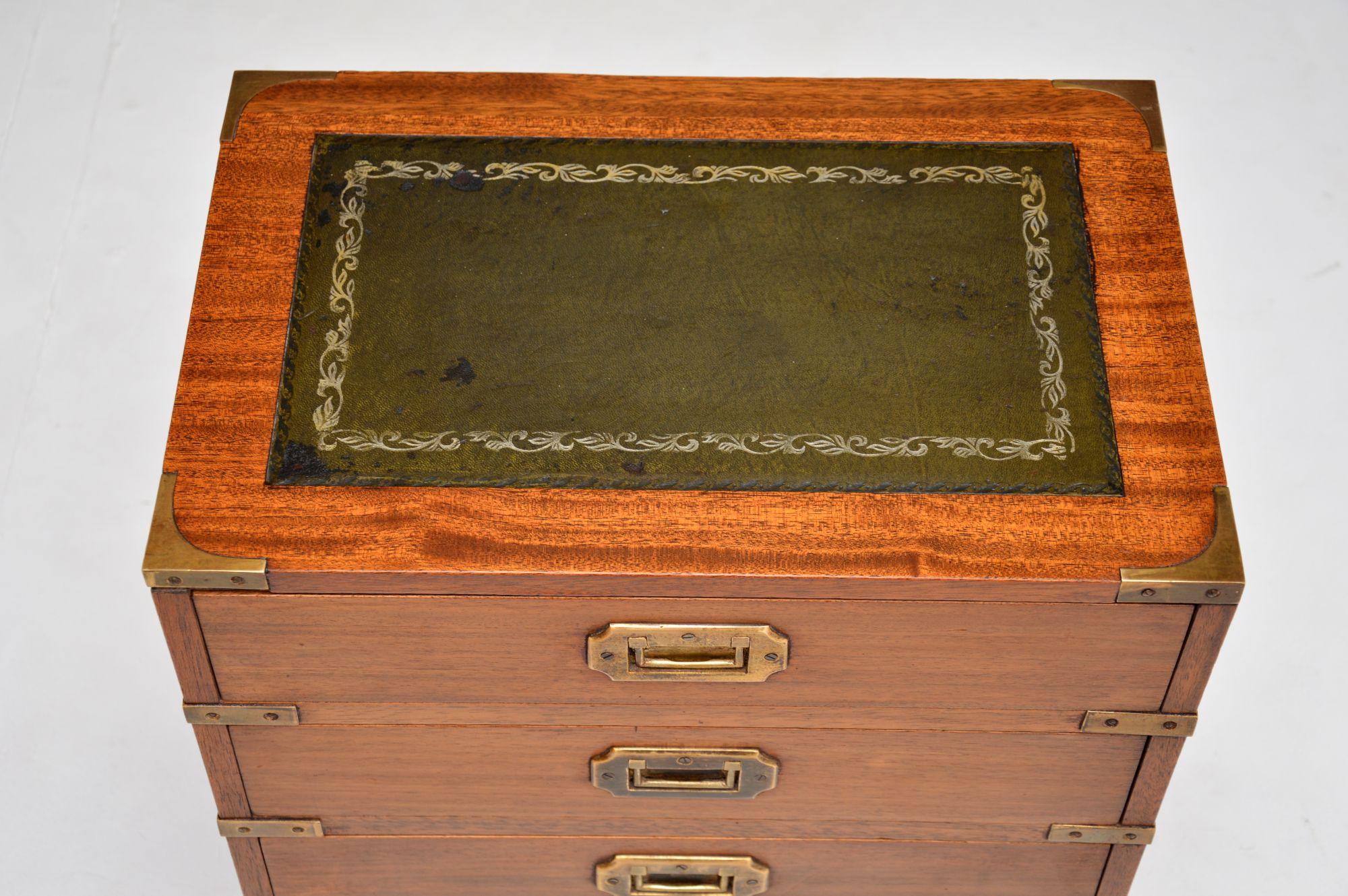 Brass Antique Military Campaign Chest of Drawers