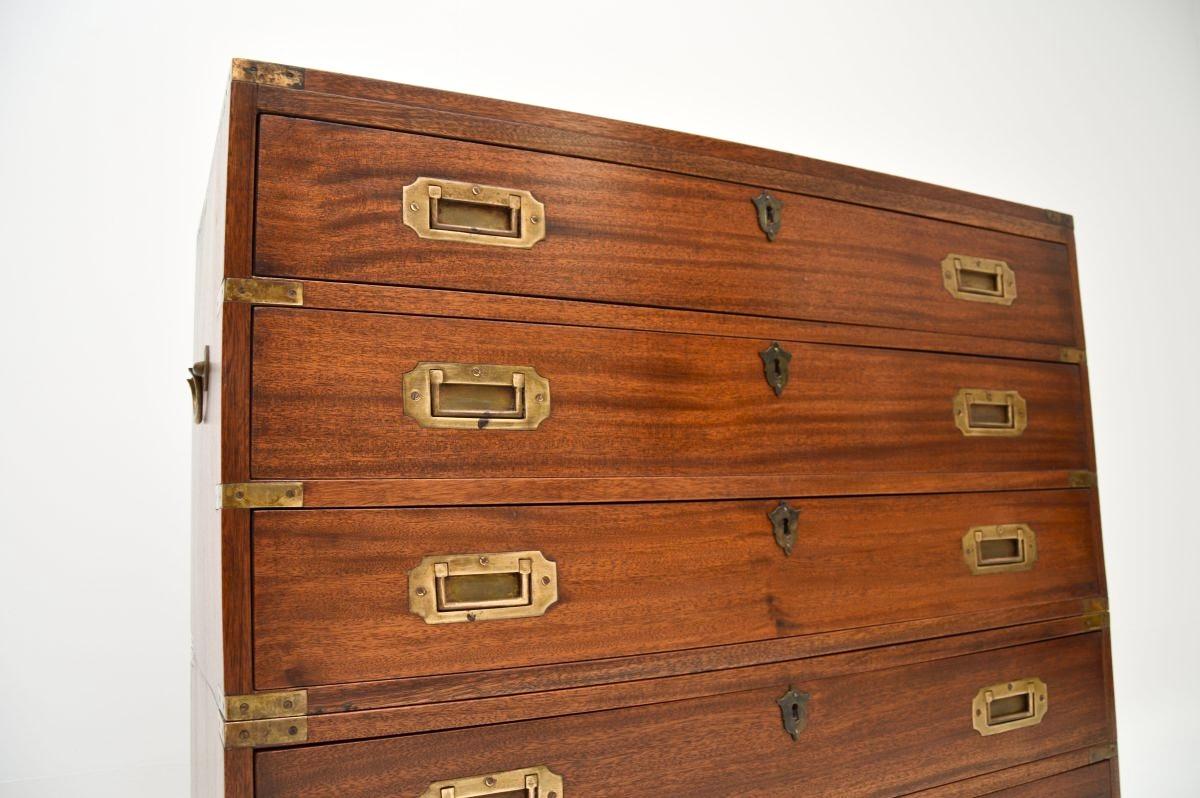 Antique Military Campaign Chest of Drawers For Sale 3