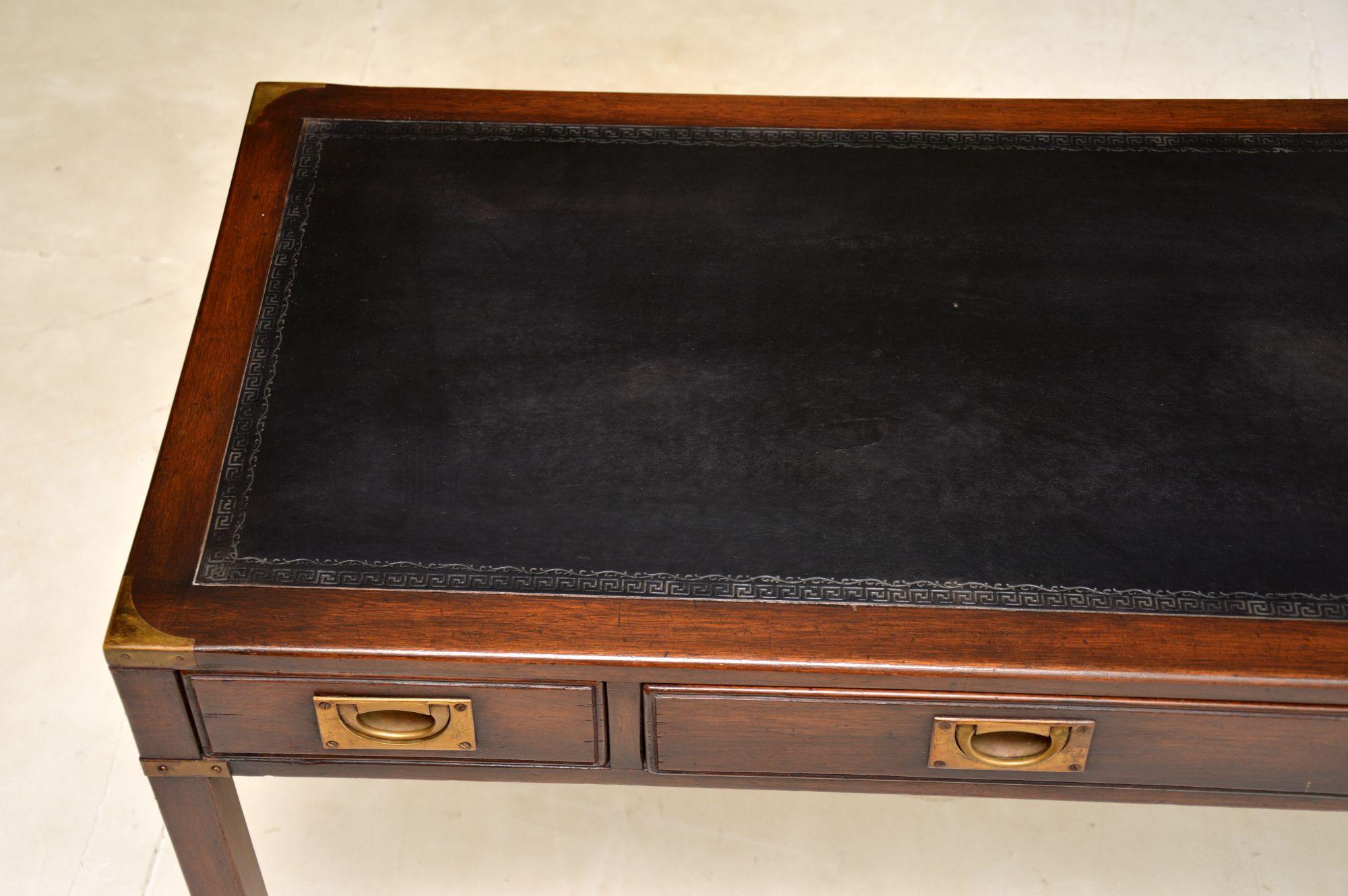 Leather Antique Military Campaign Desk / Writing Table