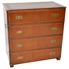 Antique Military Campaign Mahogany Secretaire Chest of Drawers