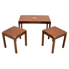 Antique Military Campaign Nesting Coffee Table / Side Tables