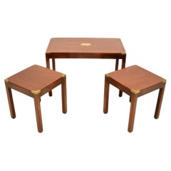 Antique Military Campaign Nesting Coffee Table / Side Tables