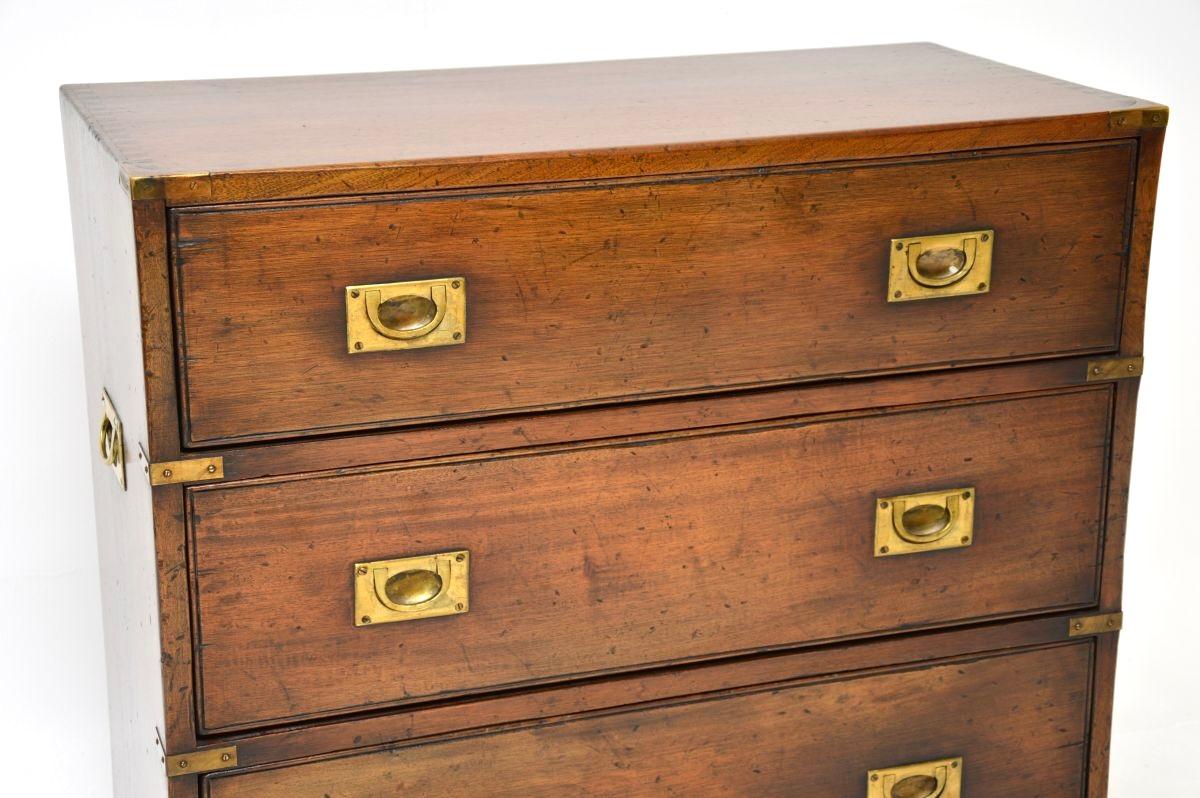 Antique Military Campaign Style Chest of Drawers For Sale 4