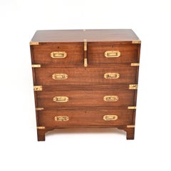 Antique Military Campaign Style Chest of Drawers