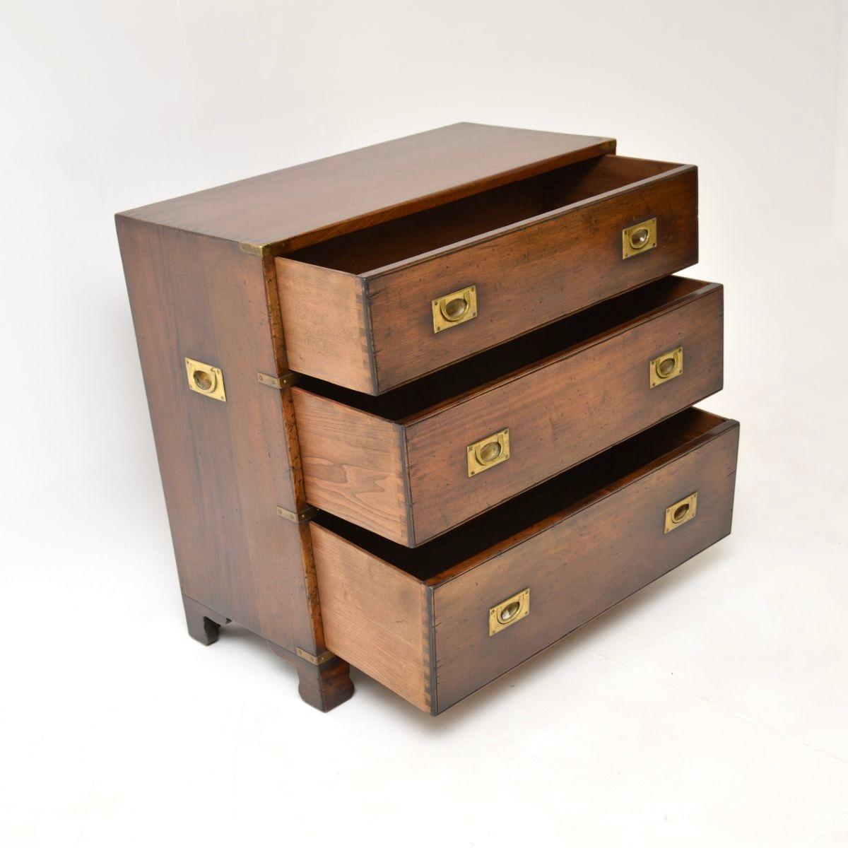 Antique Military Campaign Style Chest of Drawers In Good Condition For Sale In London, GB