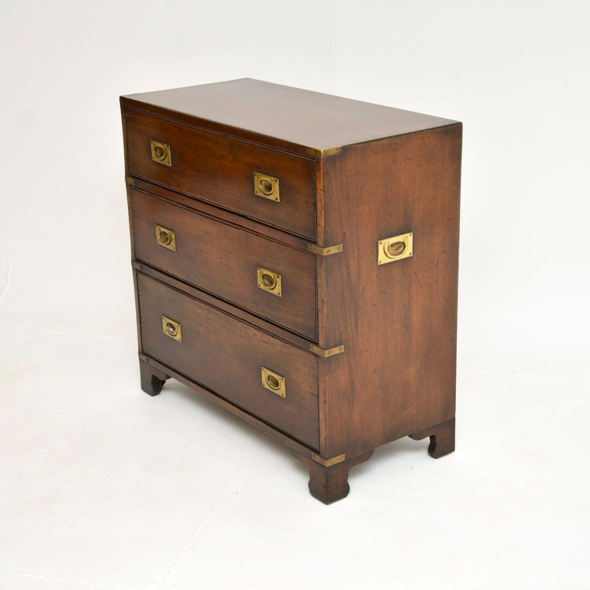 Mid-20th Century Antique Military Campaign Style Chest of Drawers For Sale