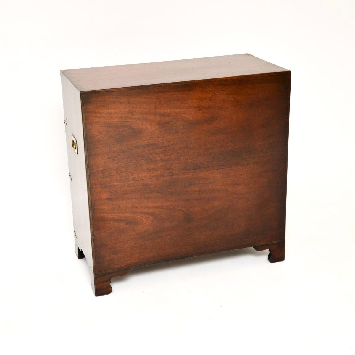 Brass Antique Military Campaign Style Chest of Drawers For Sale