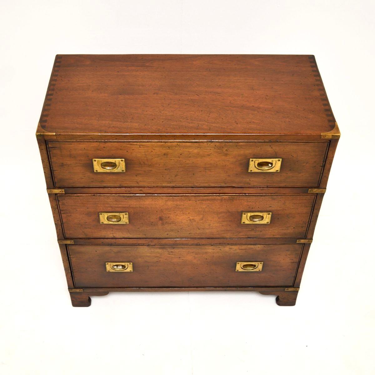 Antique Military Campaign Style Chest of Drawers For Sale 1