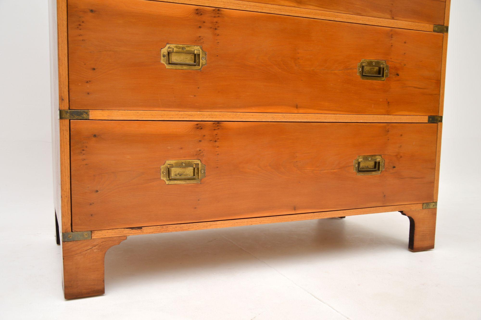 Antique Military Campaign Style Chest of Drawers in Yew 5