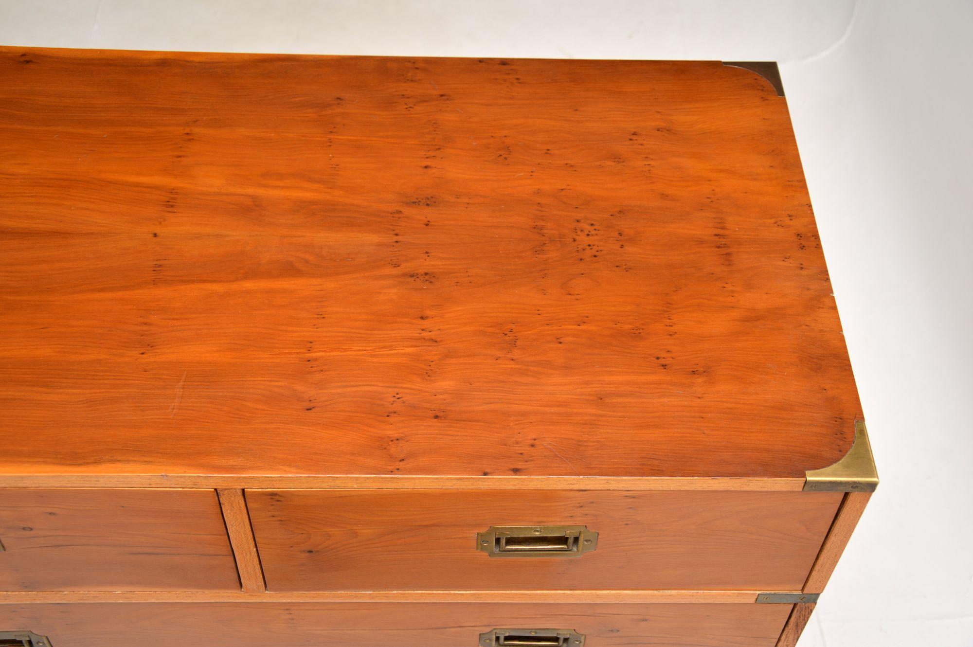 Antique Military Campaign Style Chest of Drawers in Yew 3