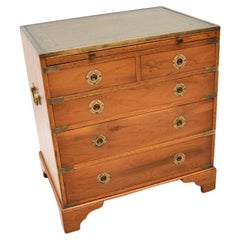 Antique Military Campaign Style Chest of Drawers in Yew Wood