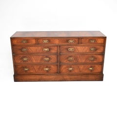 Antique Military Campaign Style Chest of Drawers / Sideboard