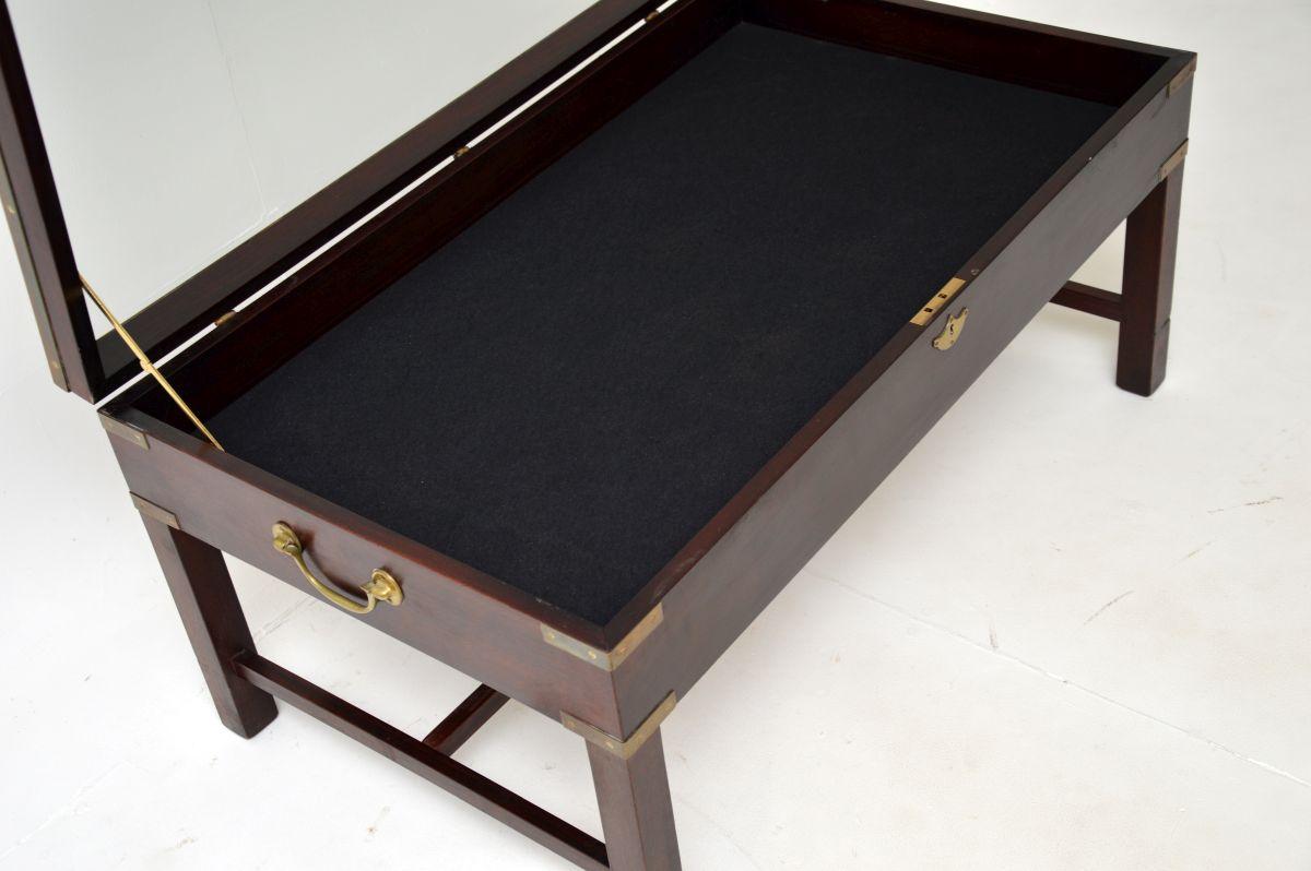 British Antique Military Campaign Style Coffee / Display Table For Sale