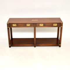 Antique Military Campaign Style Console Table