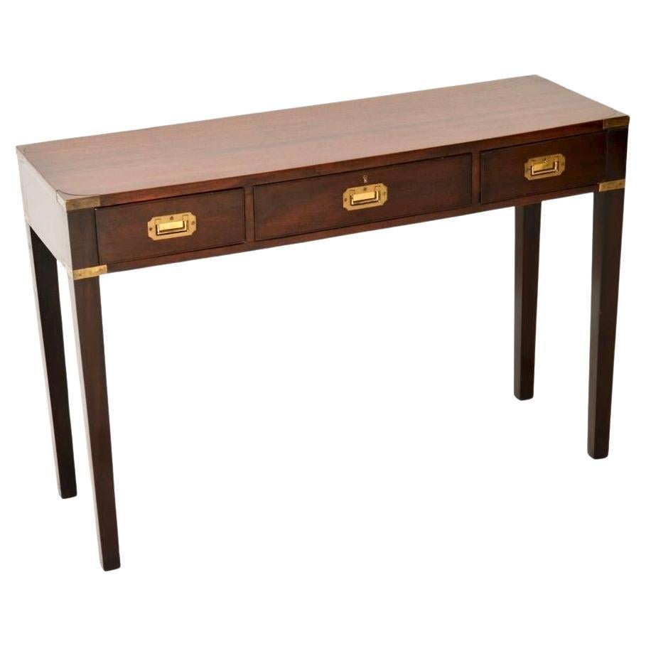 Antique Military Campaign Style Console Table For Sale