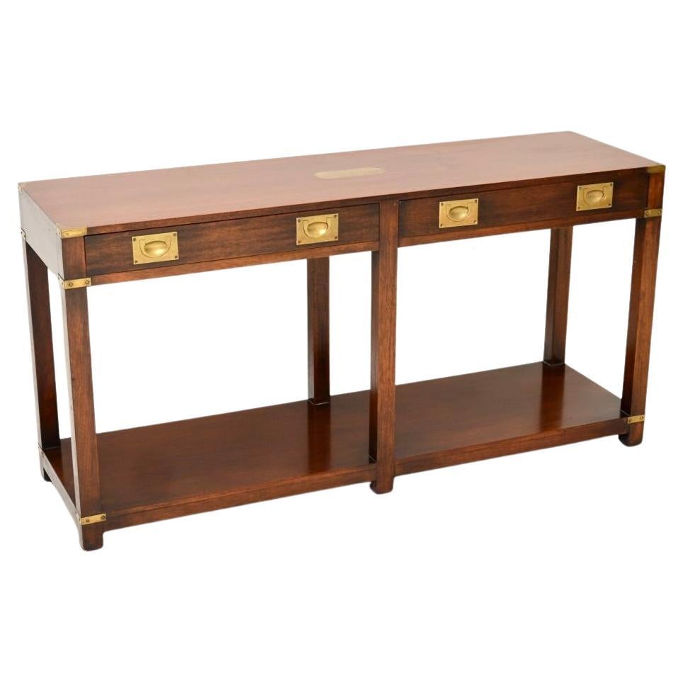 Antique Military Campaign Style Console Table For Sale