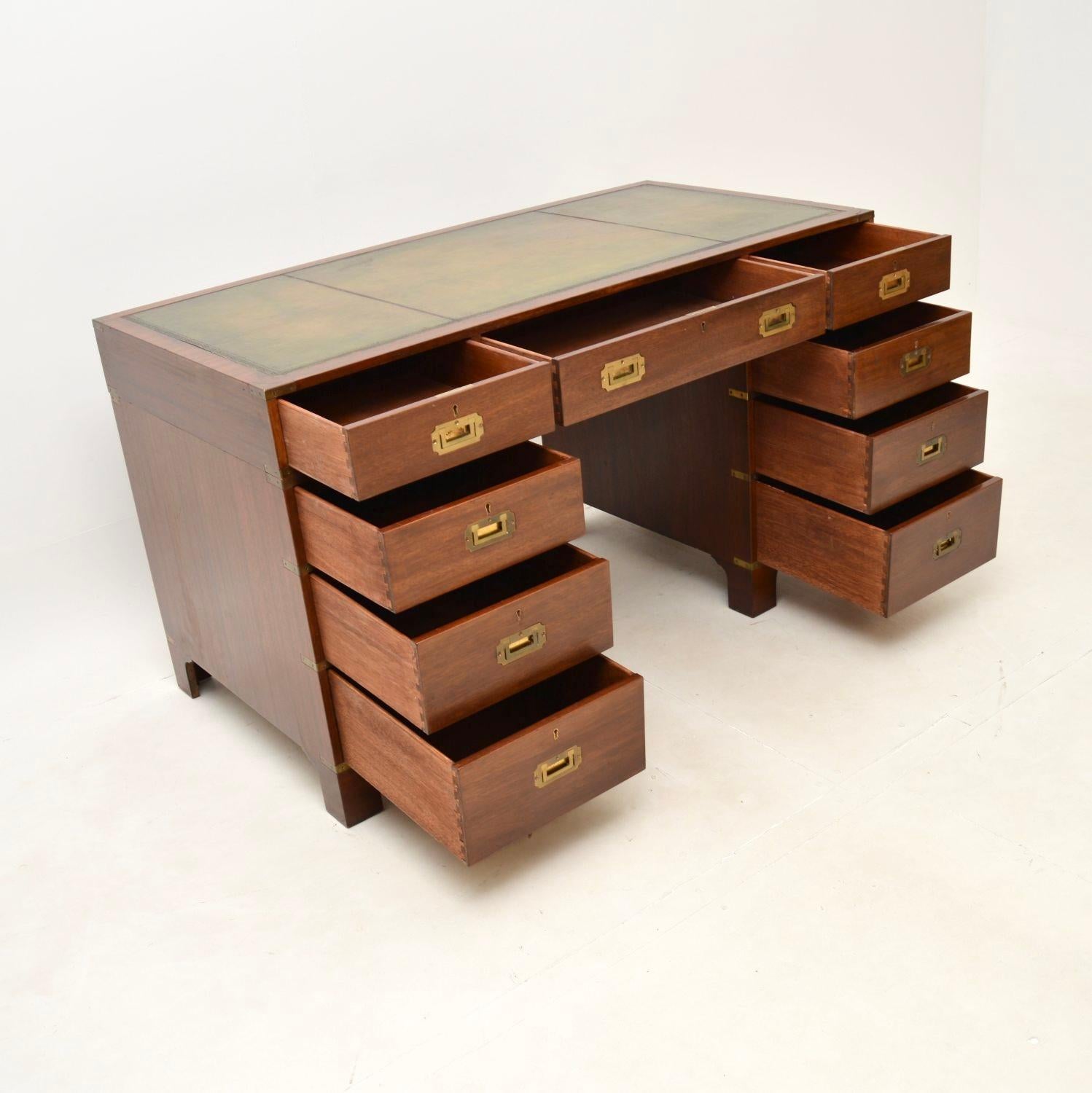 Mid-20th Century Antique Military Campaign Style Desk For Sale