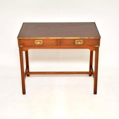 Antique Military Campaign Style Desk in Yew Wood