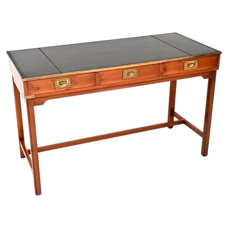 Antique Military Campaign Style Desk in Yew Wood
