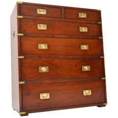 Antique Military Campaign Style Mahogany Chest of Drawers