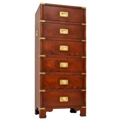 Vintage Military Campaign Style Mahogany Chest of Drawers